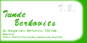 tunde berkovits business card